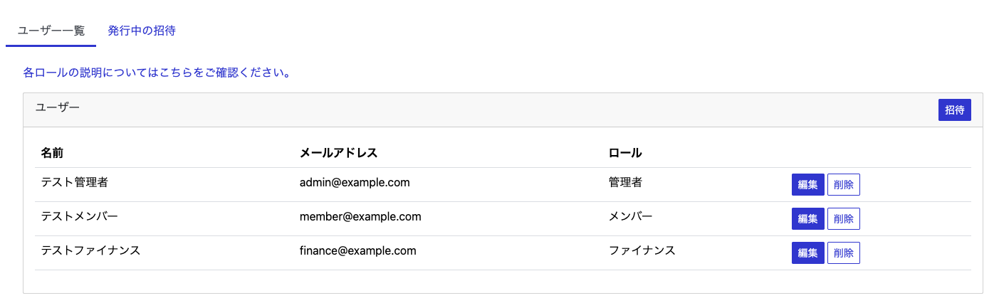 ユーザー管理>ユーザー一覧